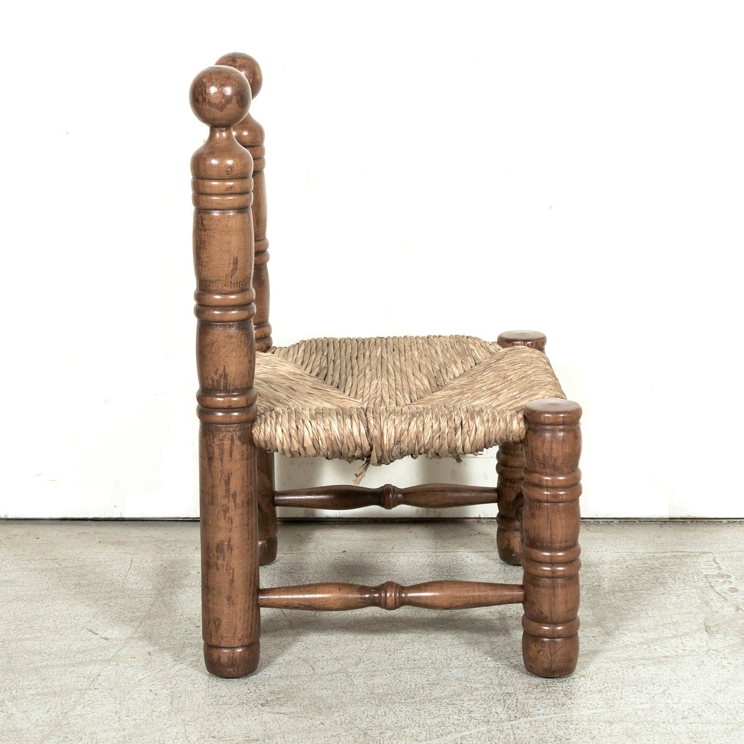 Mid-20th Century Pair French Brutalist Style Fireplace Chairs by Charles Dudouyt (Binse) im Angebot