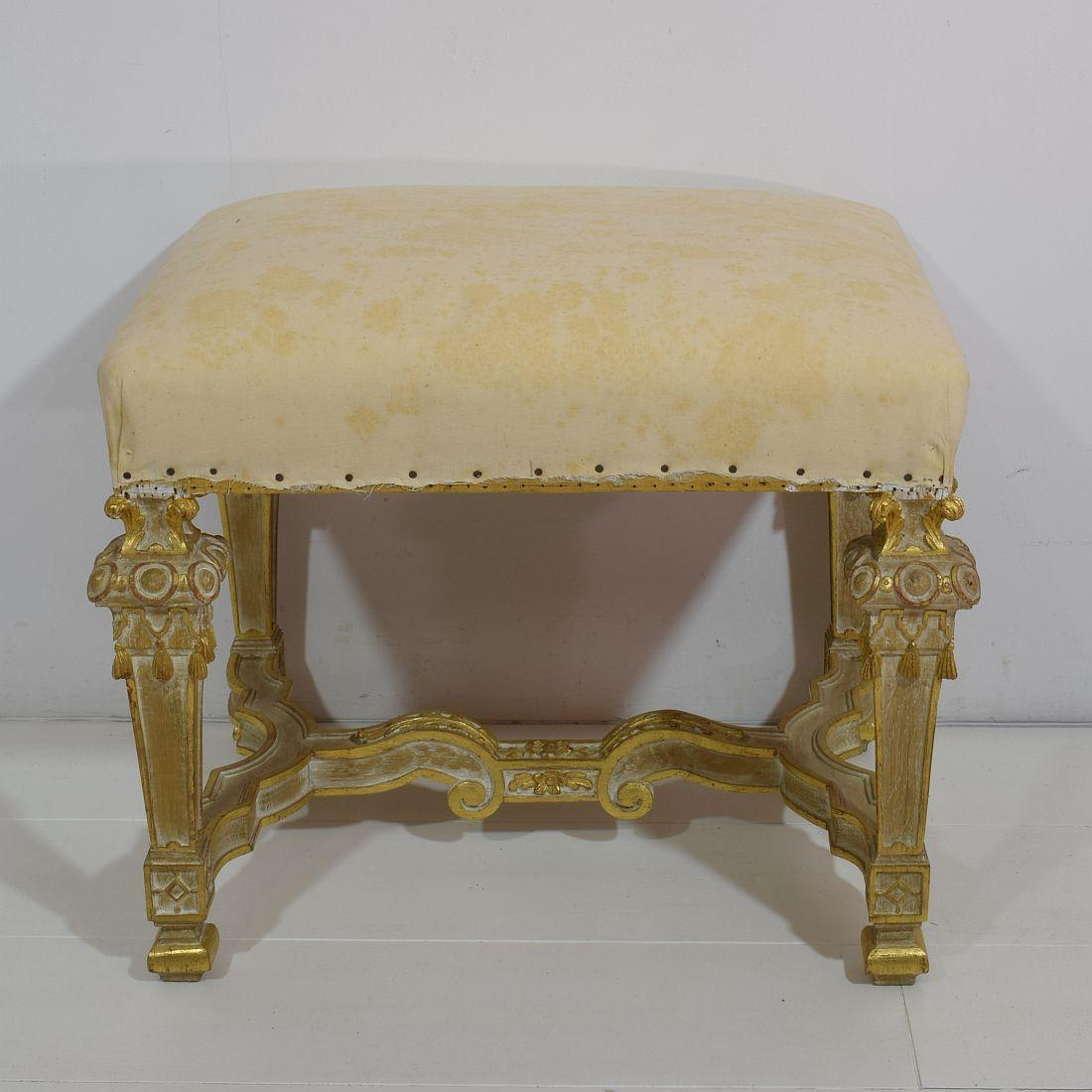 Pair of Mid-20th Century French Louis XVI Style Carved Stools or Tabourets 7