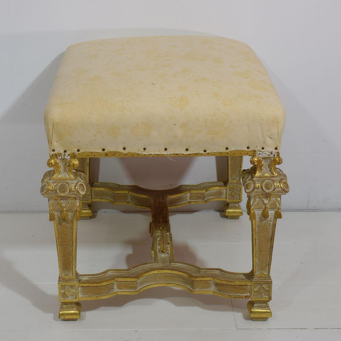 Pair of Mid-20th Century French Louis XVI Style Carved Stools or Tabourets 10