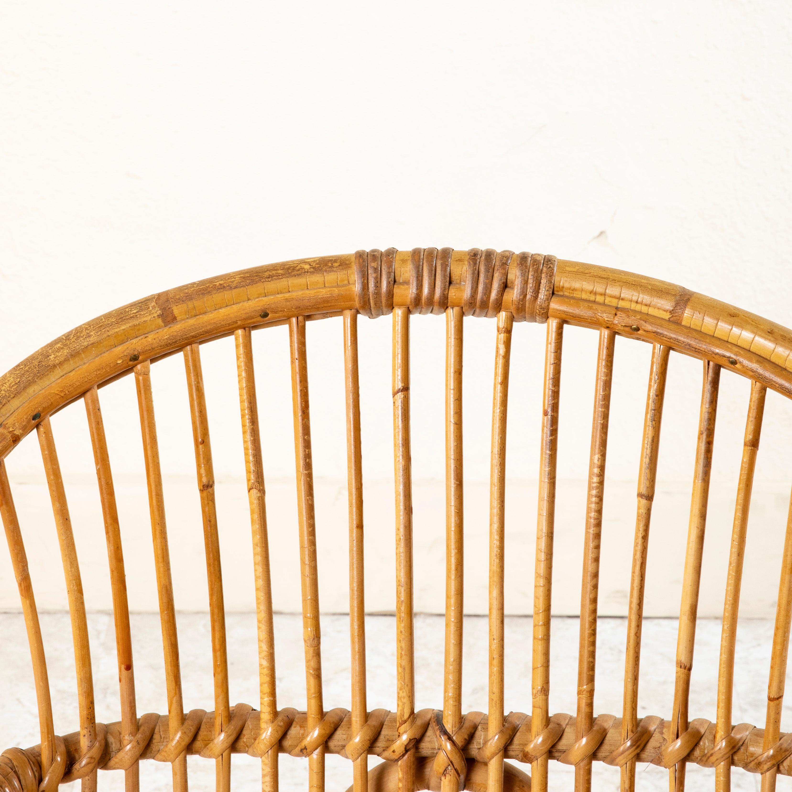 Pair of Mid-20th Century French Rattan Armchairs or Garden Chairs 3