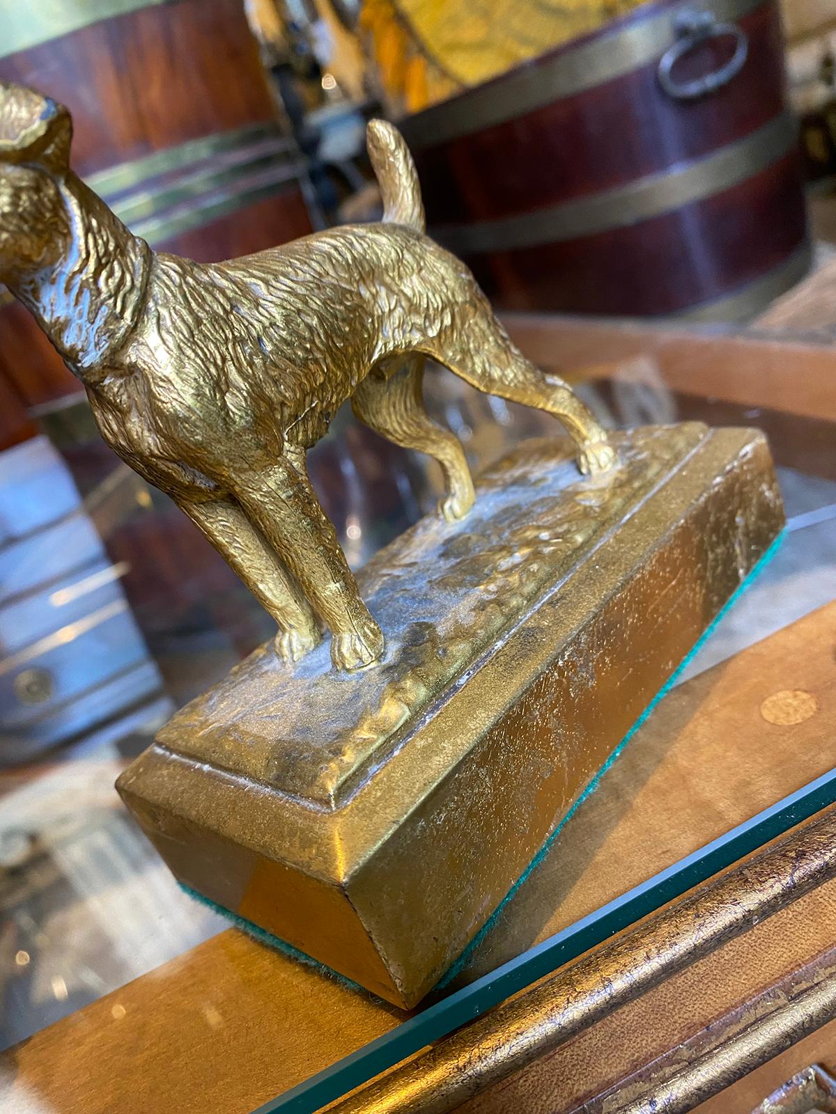 Pair of Mid-20th Century Gilt Metal Terrier Dog Bookends, Possibly Brass/Bronze 4
