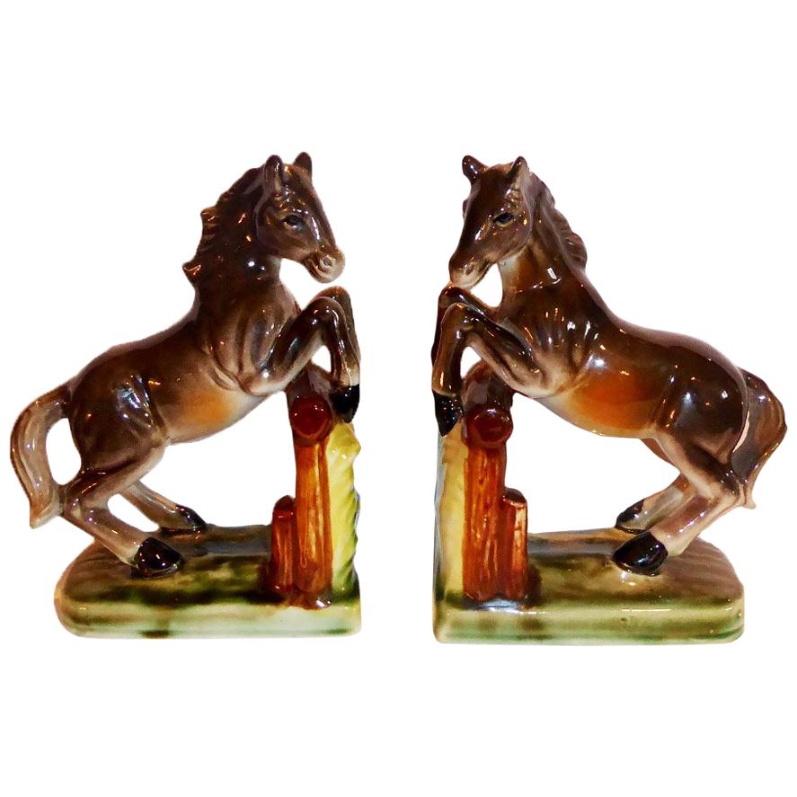 Pair of Mid-20th Century Horse Bookends For Sale