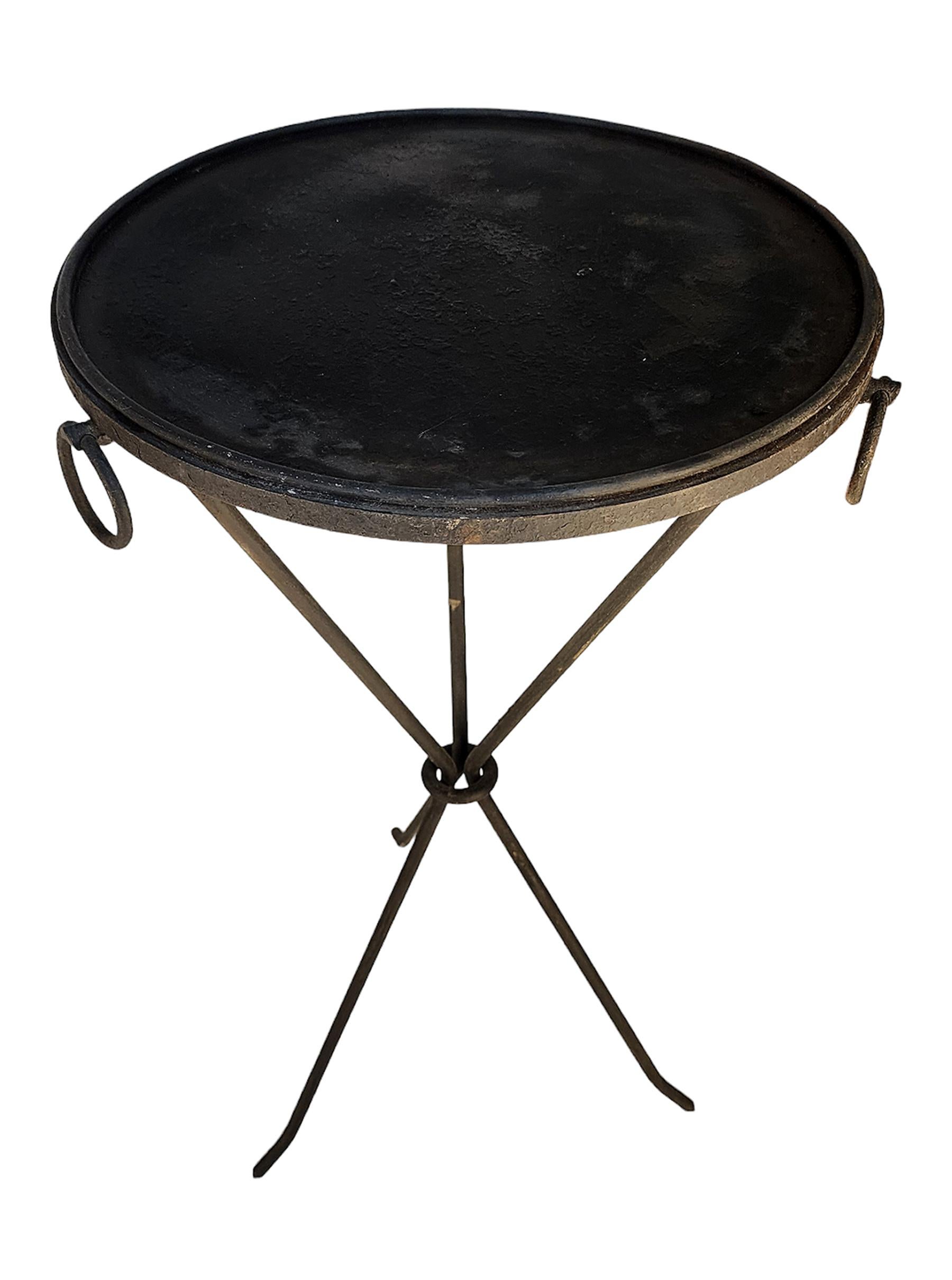 Métal Paire de tables I Franks en fer du milieu du 20e siècle par Jean Michel Frank pour Comte en vente