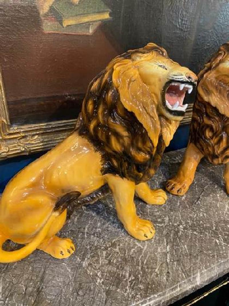 vintage ceramic lion