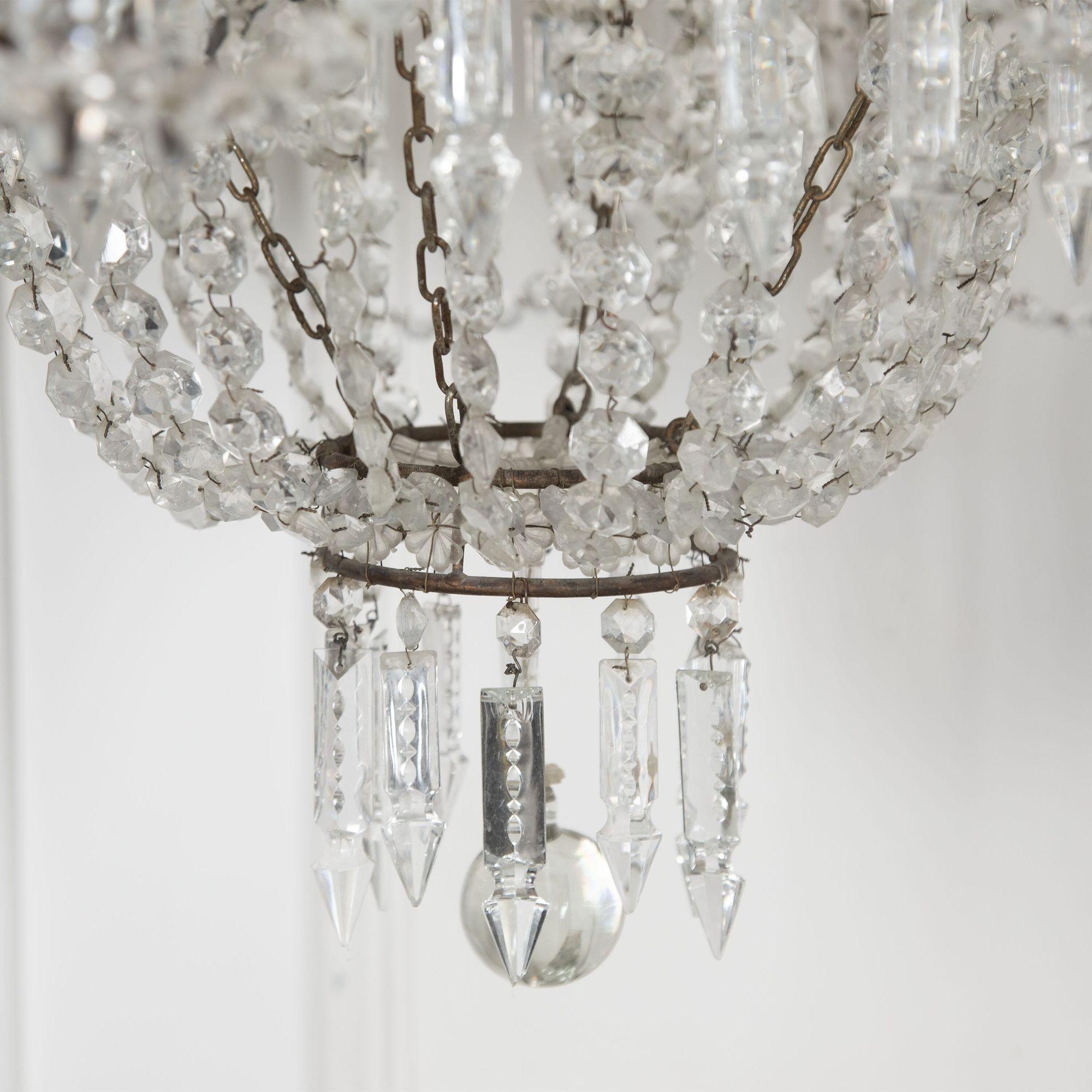 Neoclassical Pair of Mid-20th Century Italian Chandeliers