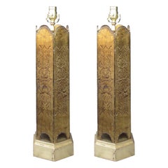 Pair of MId-20th Century Italian Florentine Style Lamps on Custom Giltwood Bases