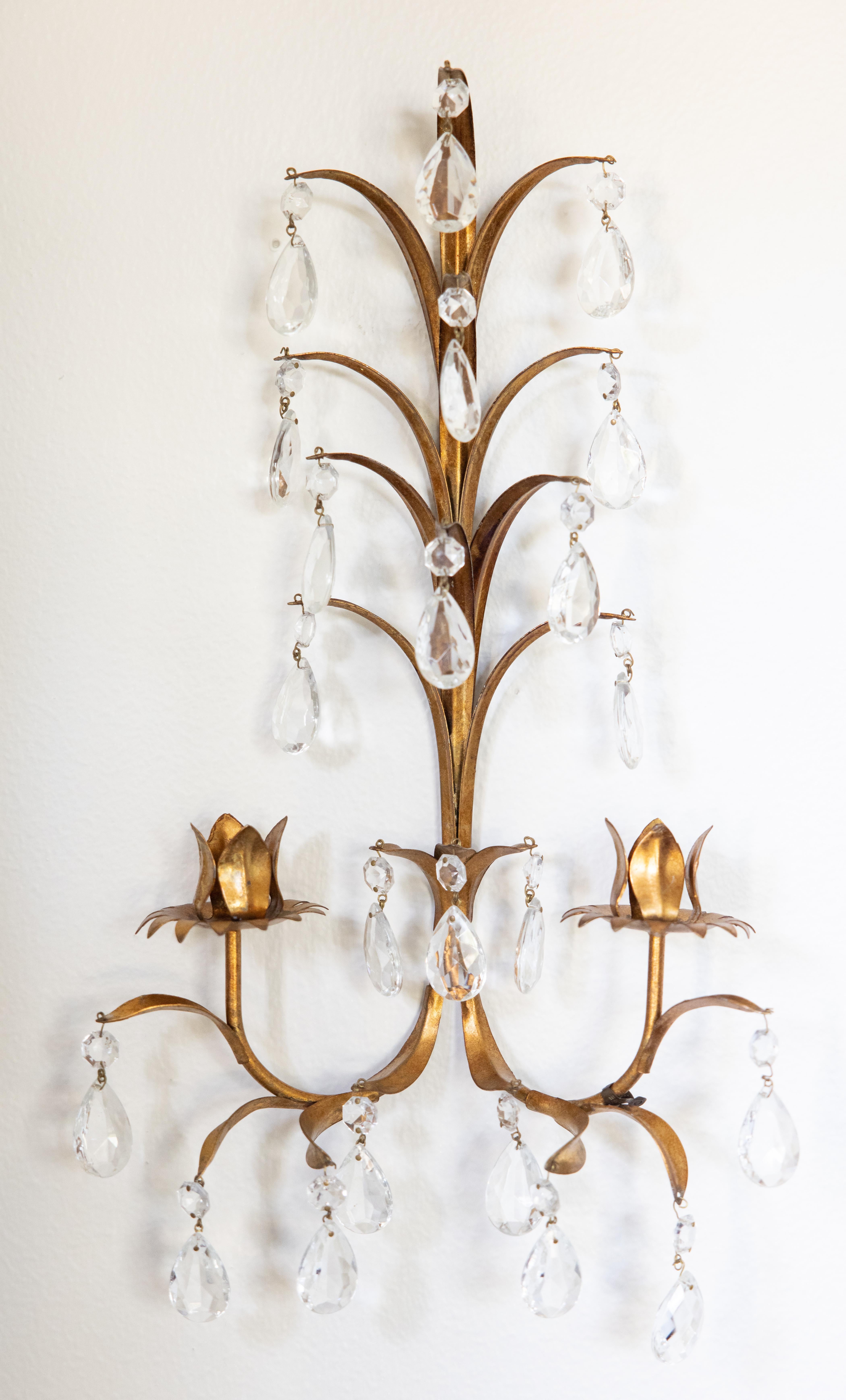 crystal candle sconce