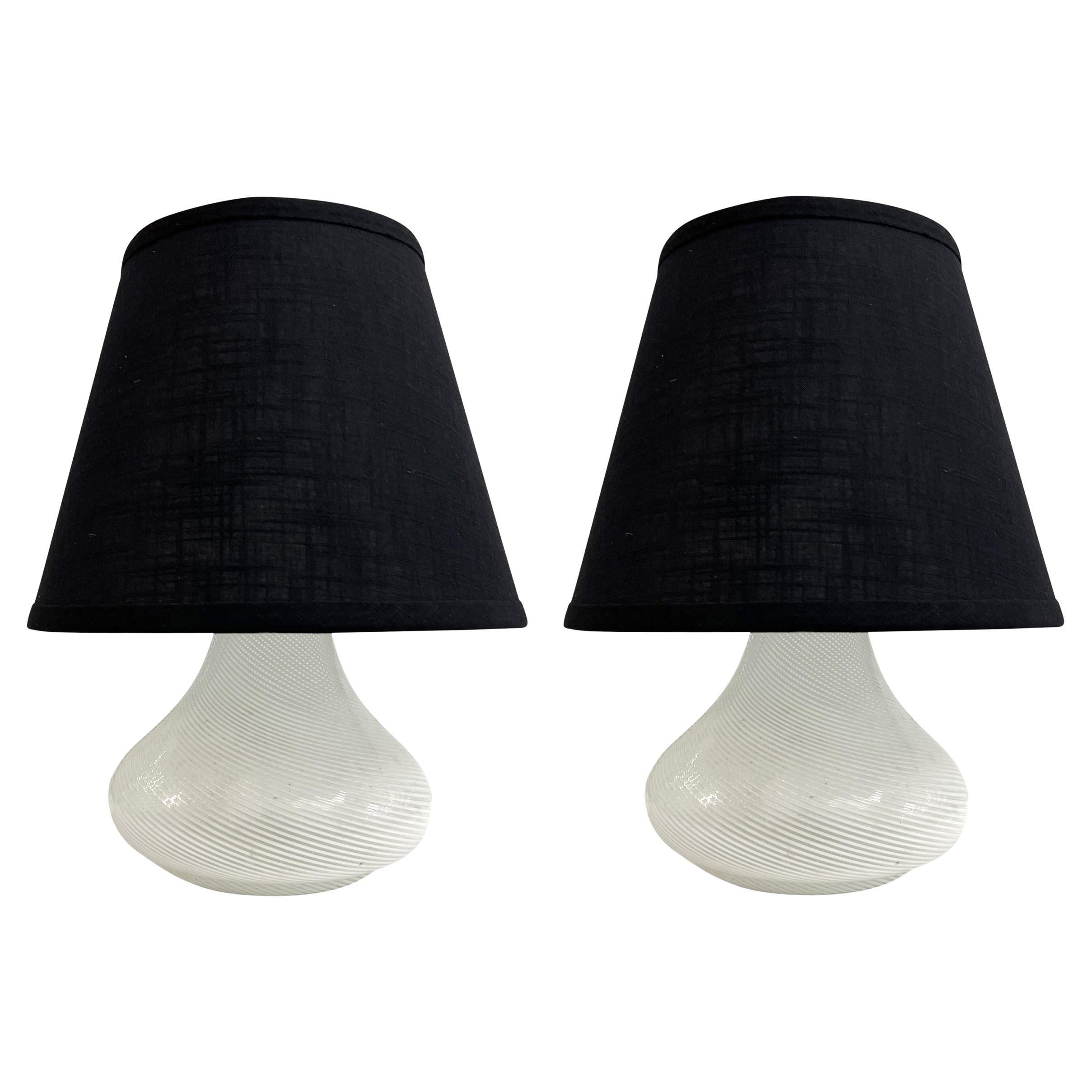 Pair of Mid-20th Century Italian Murano Lamps For Sale