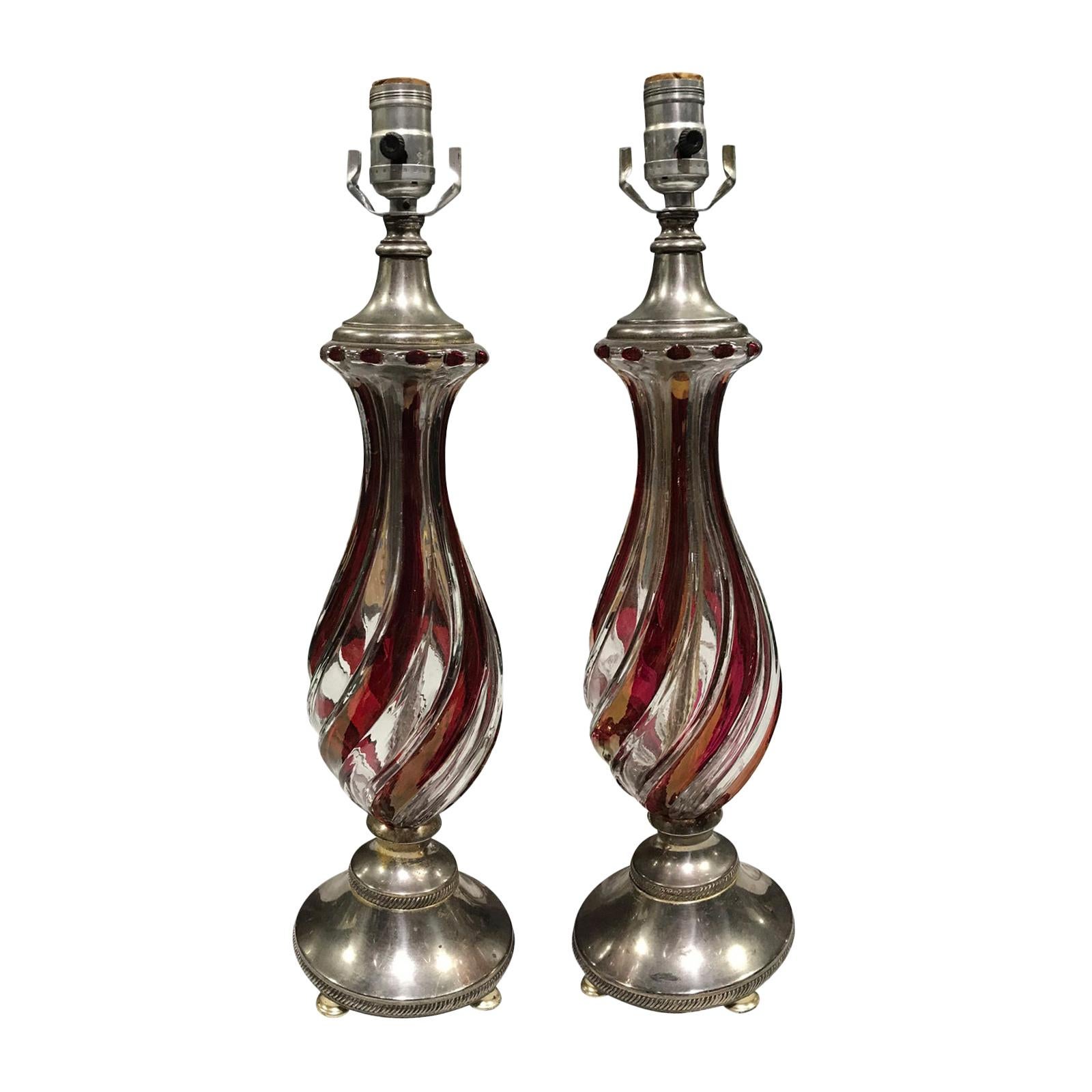 20th Century Stained Glass Lamp in style of Tiffany and Co. at 1stDibs