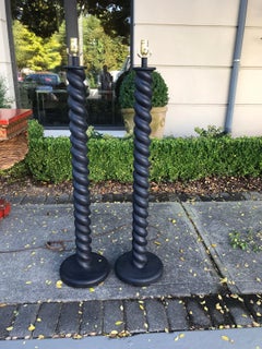 Pair of Mid-20th Century Italian Twisted Painted Floor Lamps