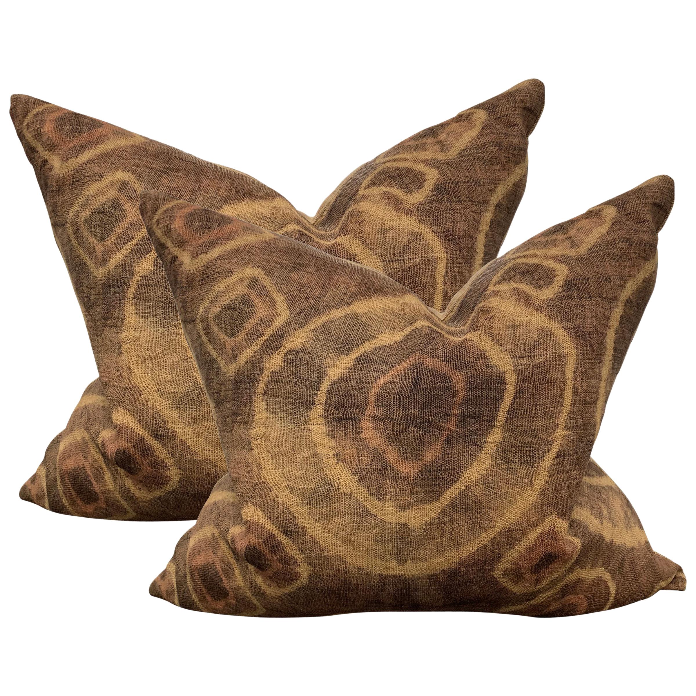 Pair of Mid-20th Century Kuba Cloth Pillows