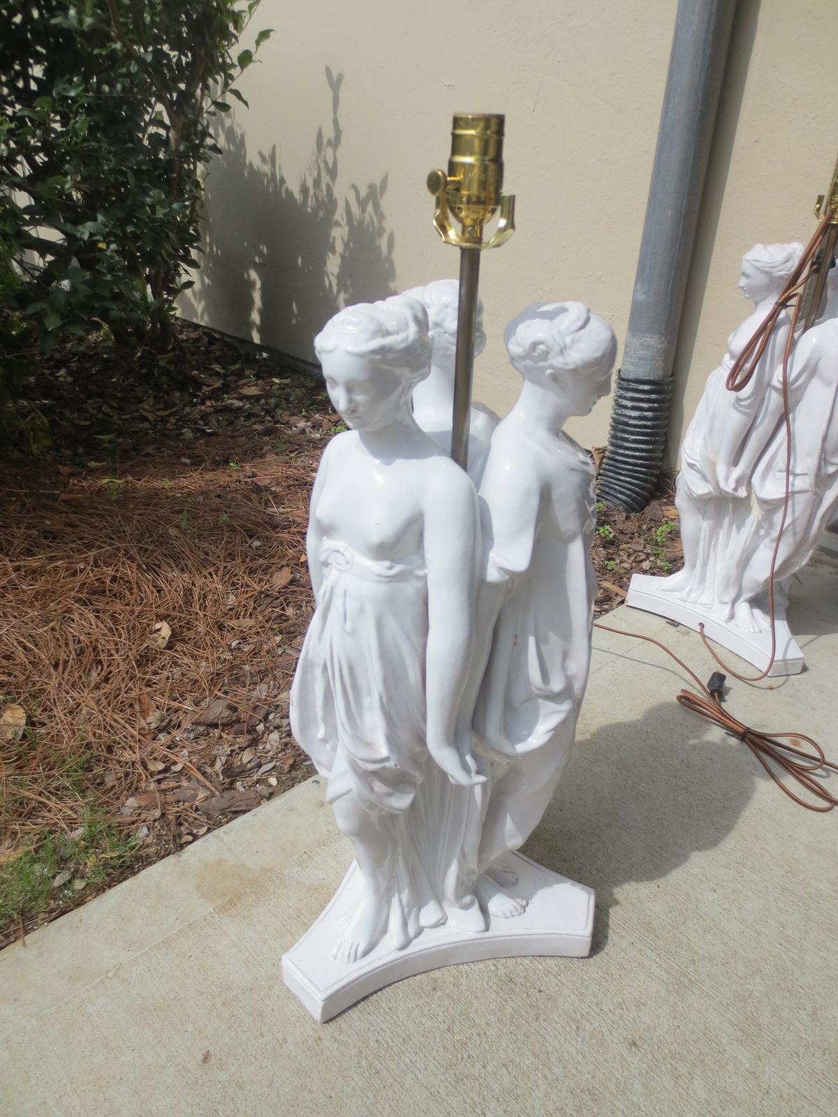 Pair of mid-20th century large Italian Porcelain figure lamps
new wiring.