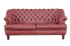 Pair of mid 20th century leather chesterfield sofas