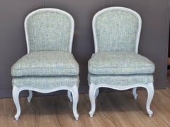 Pair of Mid-20th Century Louis XVI Style Slipper Chairs