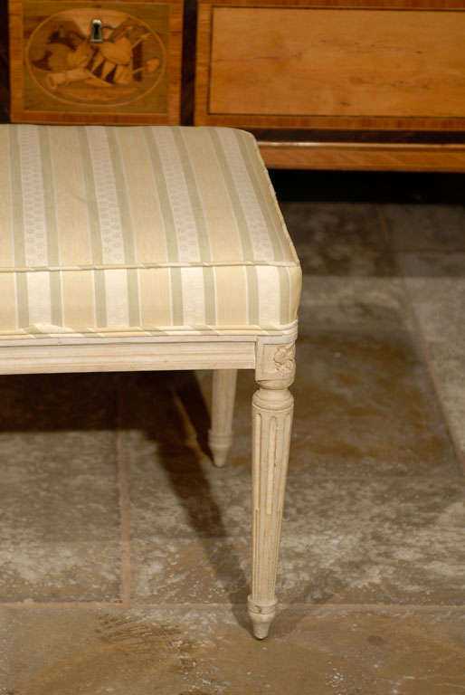 Pair of Mid-20th Century Louis XVI Style Upholstered Stools 1