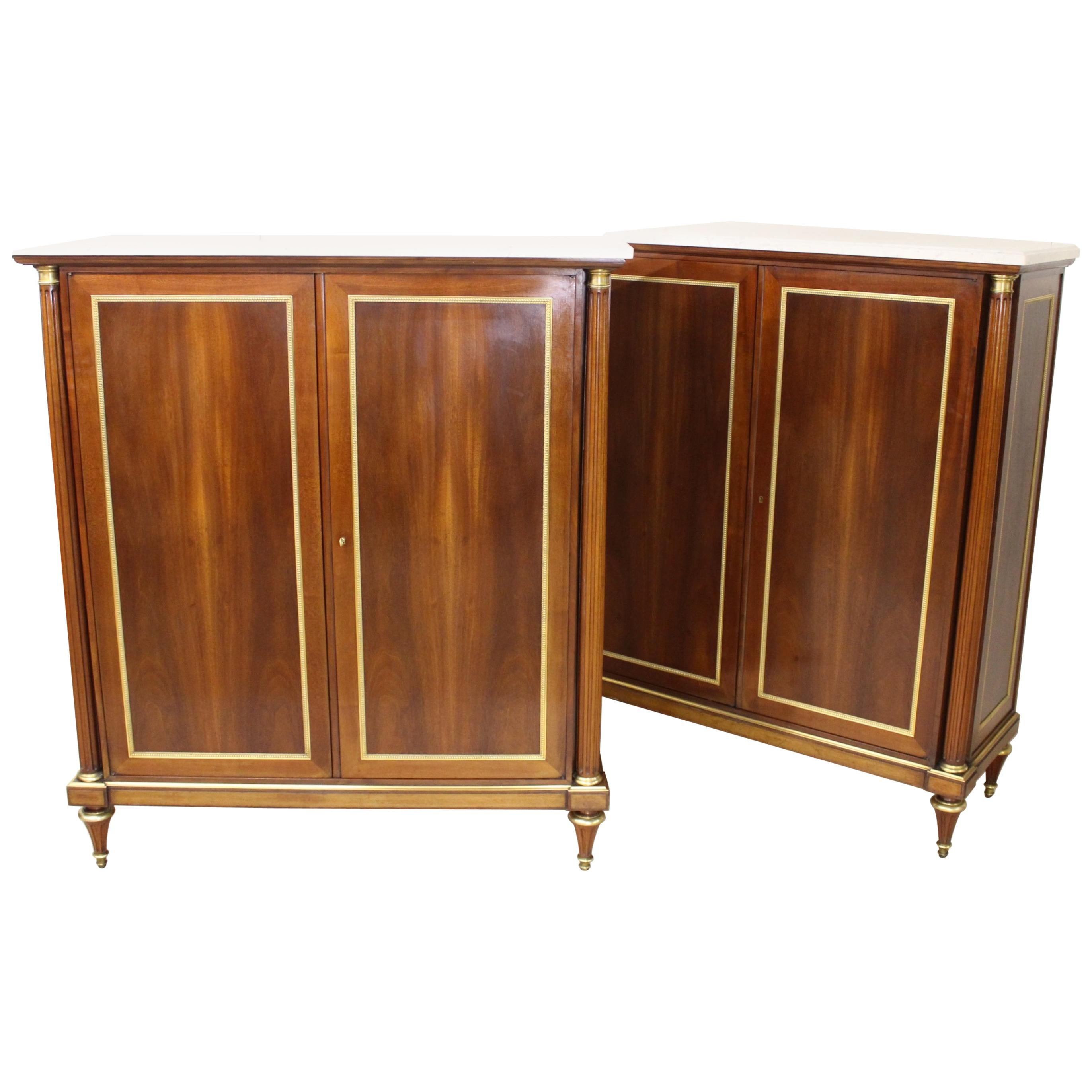 Pair of Mid-20th Century Mahogany Cabinet by Rinck of Paris For Sale