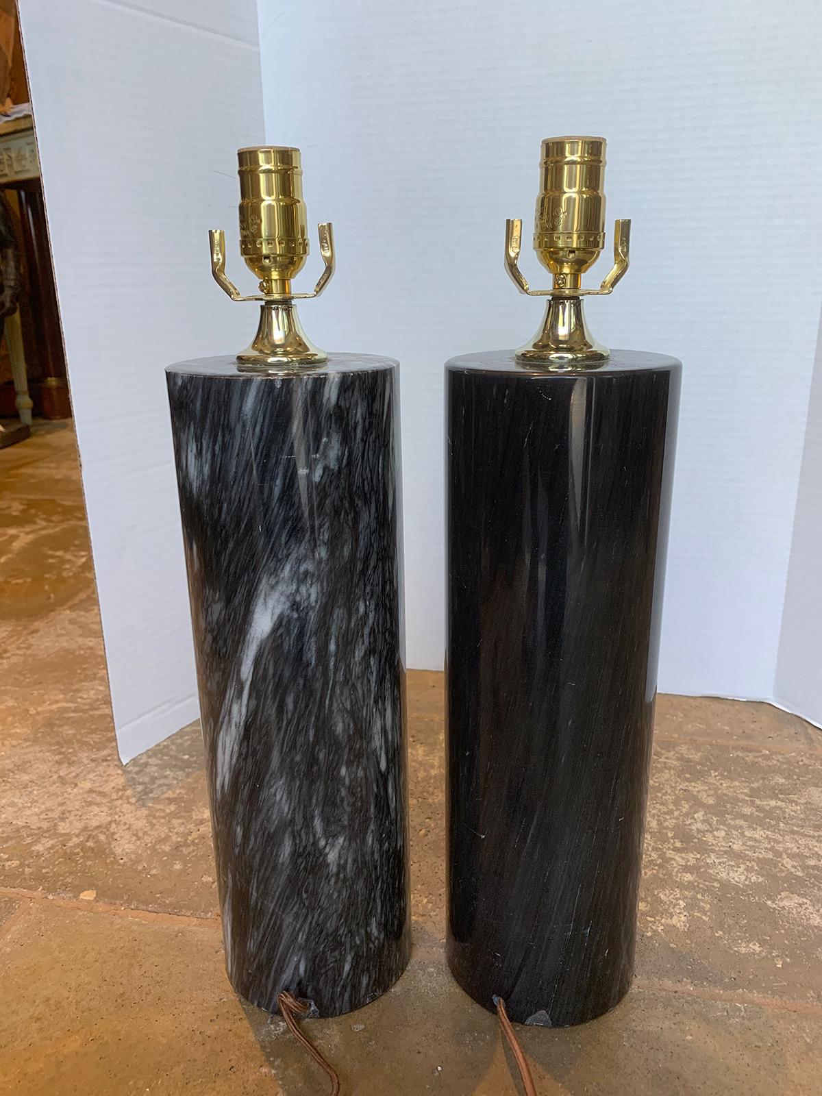Pair of Mid-20th Century Marble Lamps, Possibly Von Nessen 2