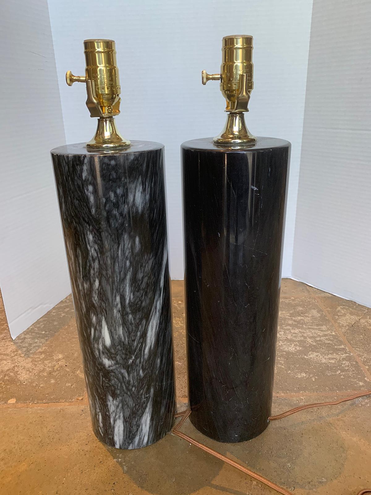 Pair of Mid-20th Century Marble Lamps, Possibly Von Nessen In Good Condition In Atlanta, GA