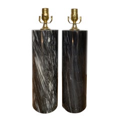 Pair of Mid-20th Century Marble Lamps, Possibly Von Nessen