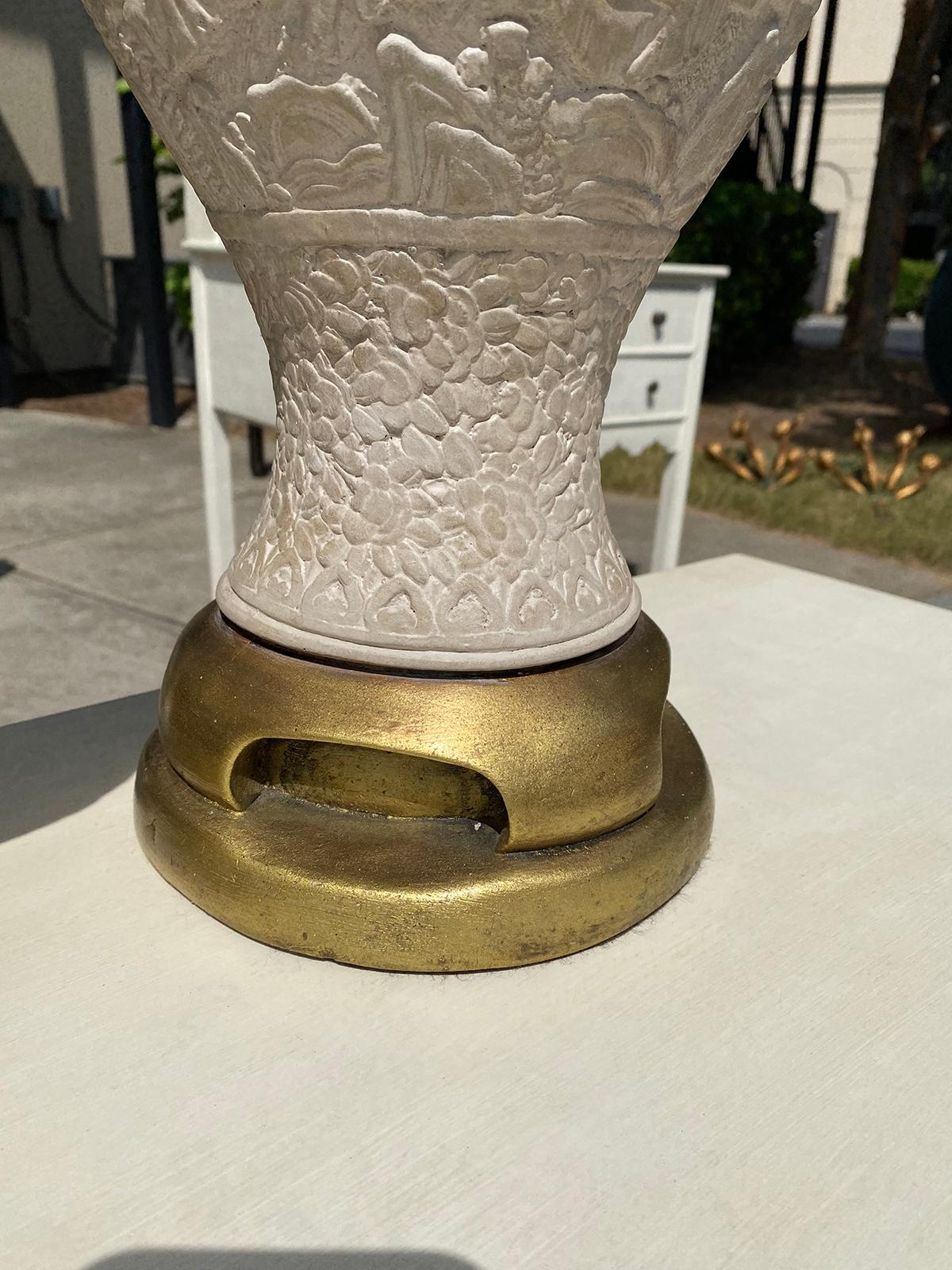 Pair of Mid-20th Century Oriental Cinnabar Style Lamps, Custom Finish 5