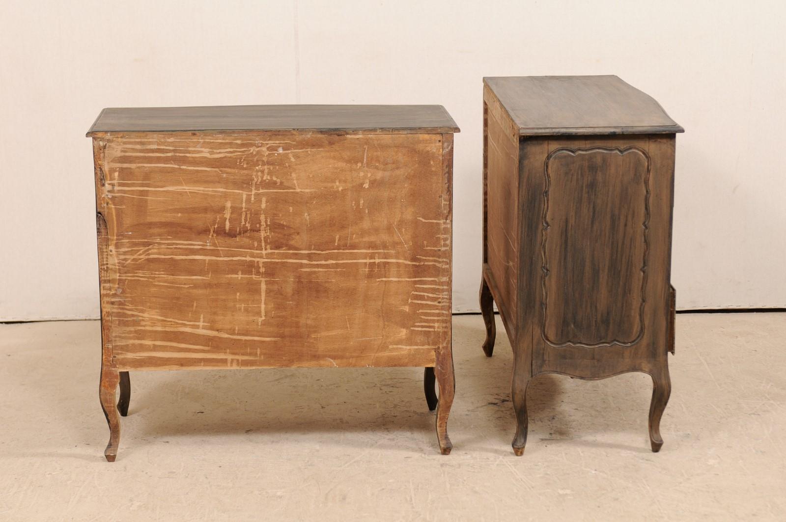 Pair of Mid-20th Century Painted and Carved Wood Chests on Cabriole Legs 4