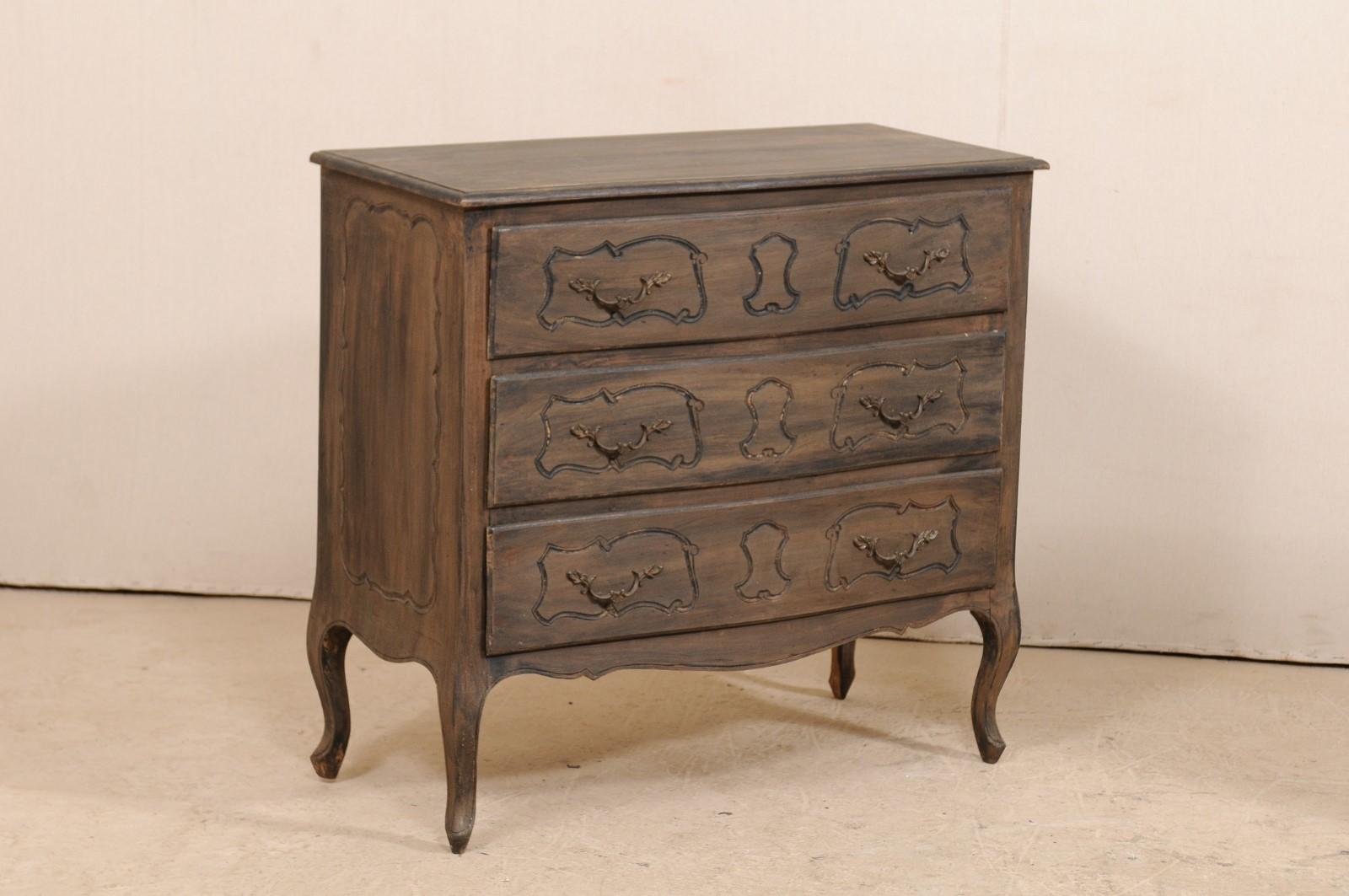 American Pair of Mid-20th Century Painted and Carved Wood Chests on Cabriole Legs