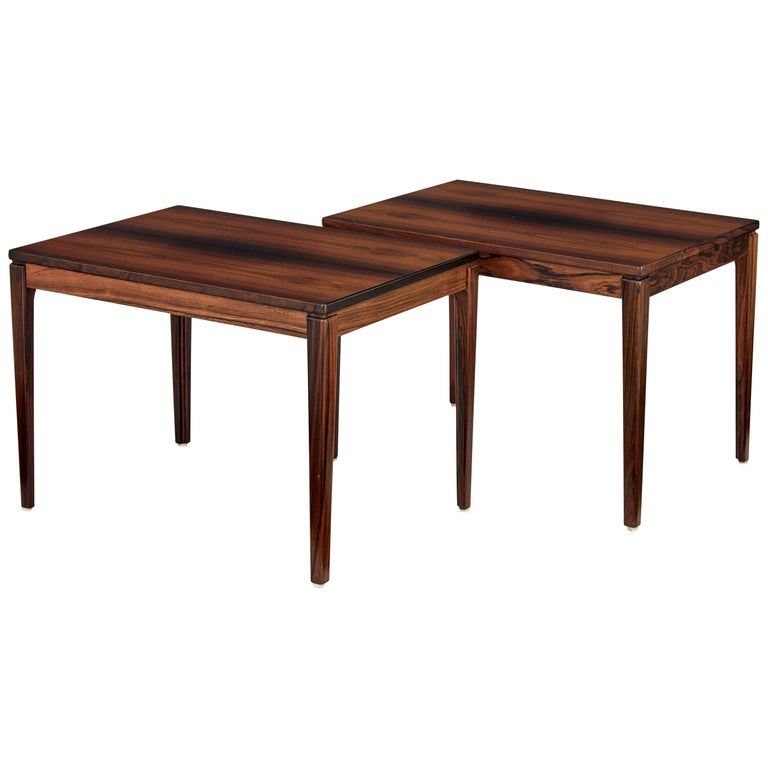 Pair of Mid-20th Century Palisander Side Tables by Ulferts Möbler
