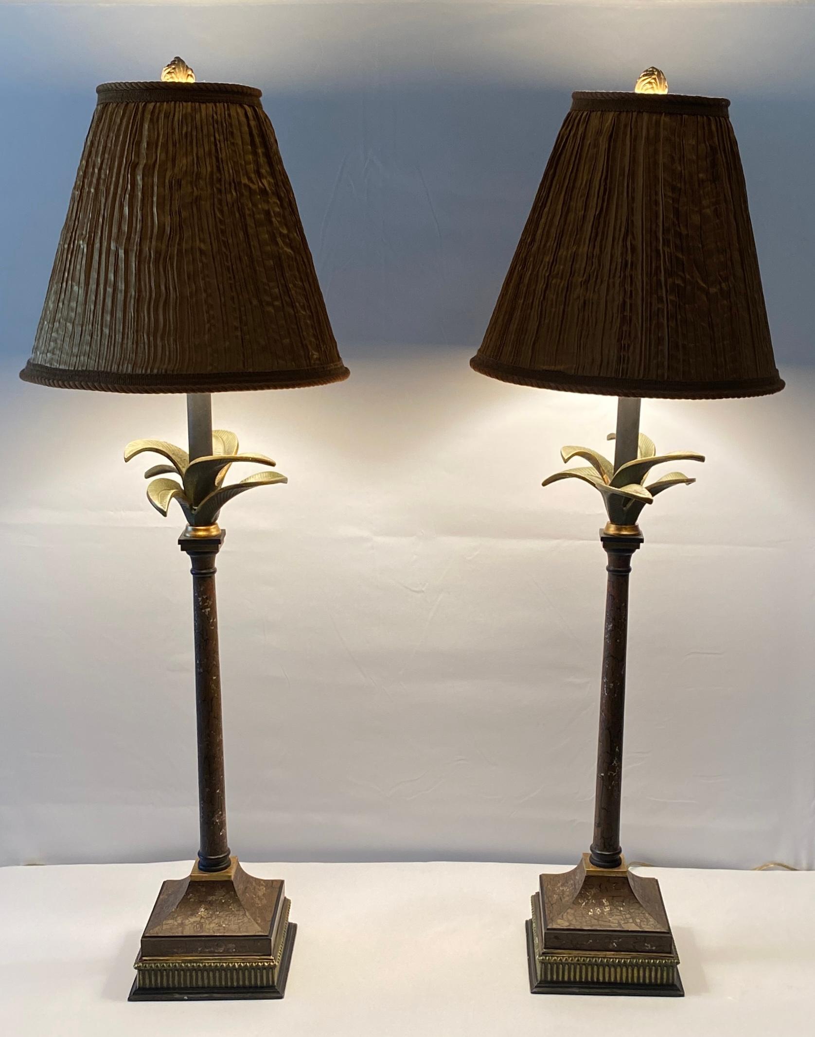 Mid-Century Modern Pair of Mid-20th Century Palm Tree Table Lamps For Sale
