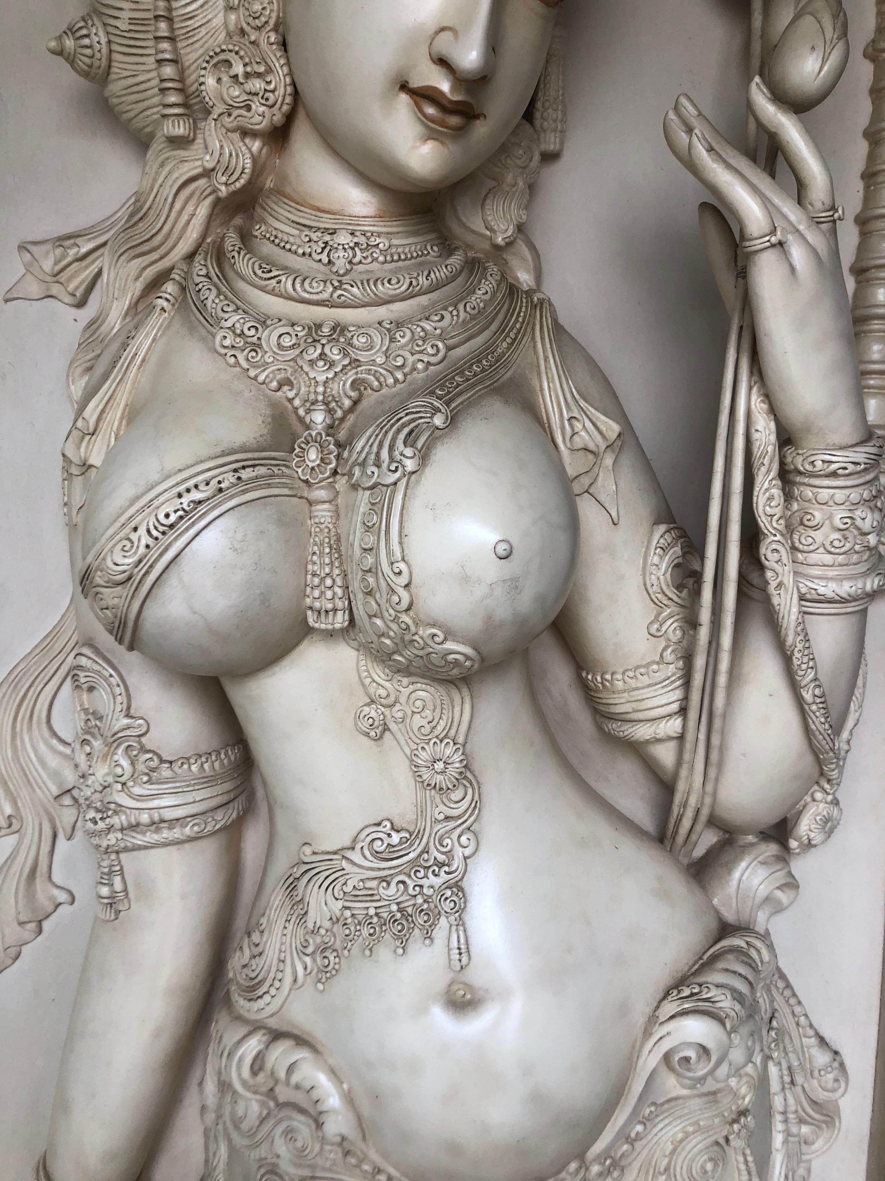 Pair of Mid 20th Century Panels of Exotic Indian Dancers from India  For Sale 8