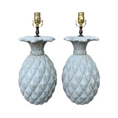 Pair of Mid-20th Century Pineapple Lamps with Custom Finish