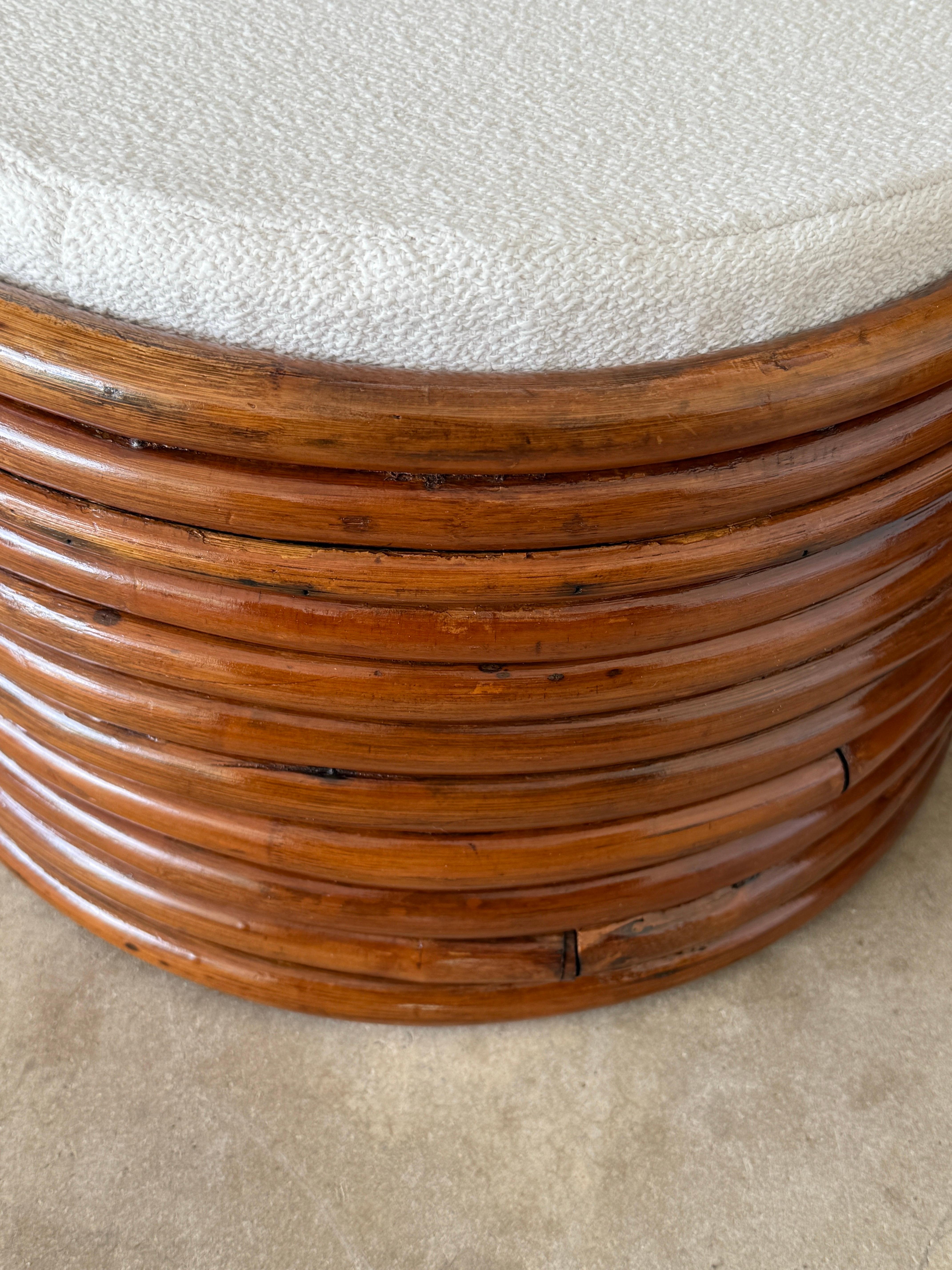 Pair of Mid-20th Century Refinished Stacked Bent Rattan Ottomans in the Manner o For Sale 9
