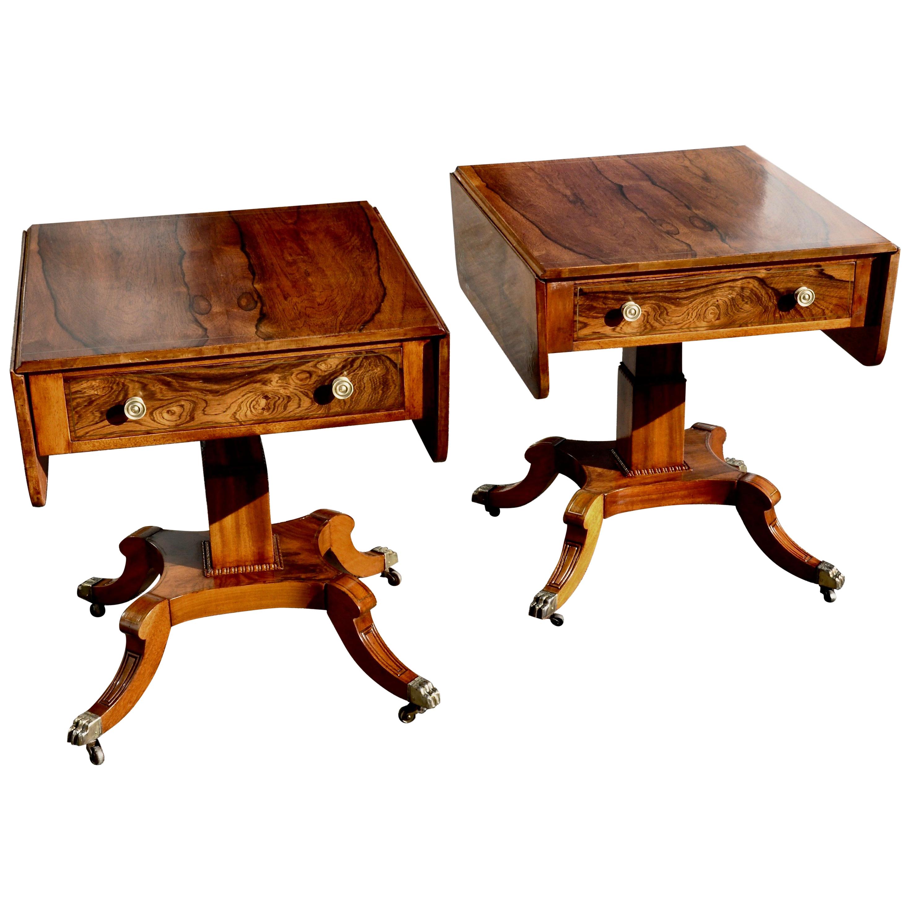 Pair of Mid-20th Century Rosewood Regency Style End Tables