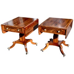 Vintage Pair of Mid-20th Century Rosewood Regency Style End Tables