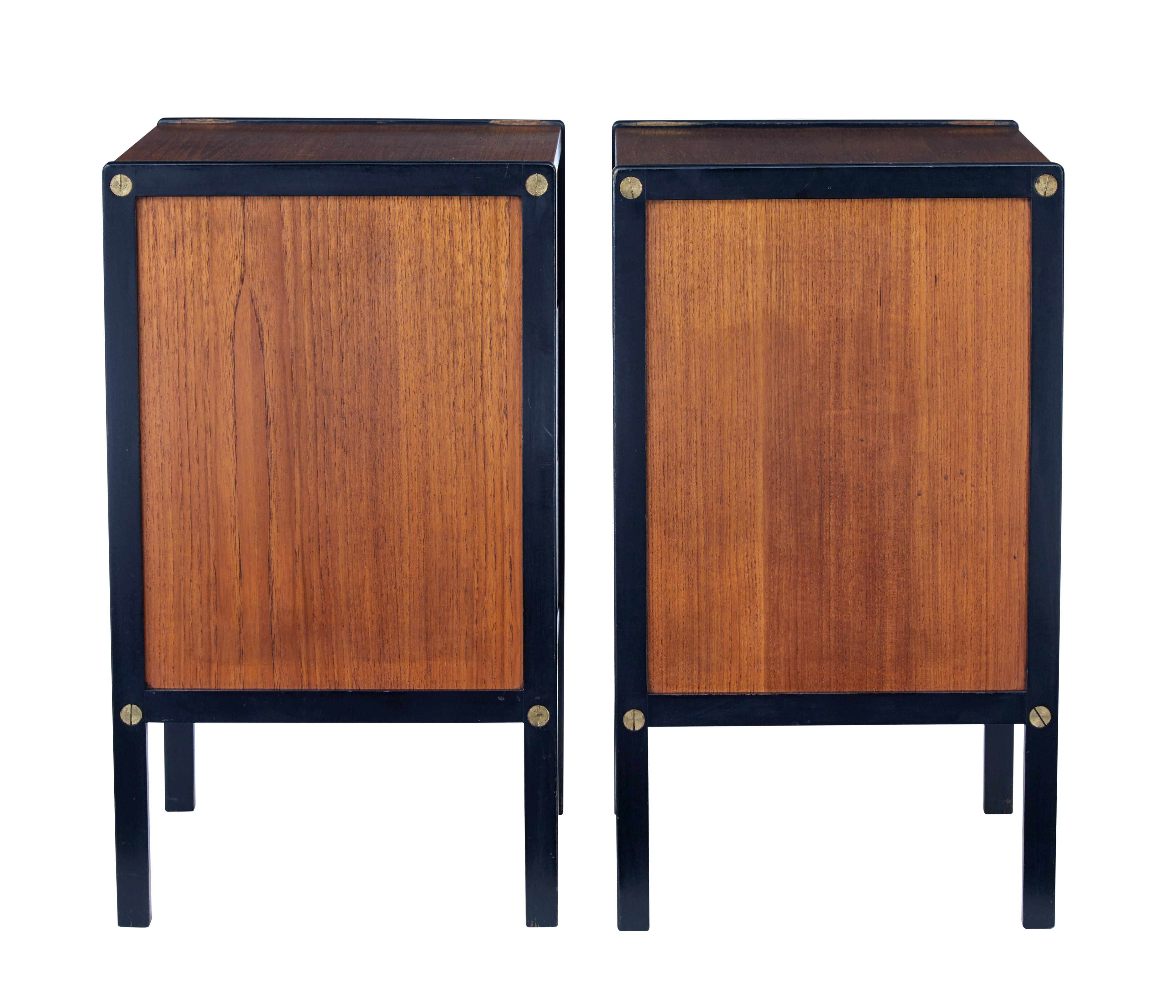 Woodwork Pair of Mid-20th Century Scandinavian Teak Bedside Chests by Bodafors
