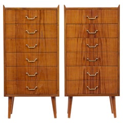 Pair of mid 20th century Scandinavian teak chest of drawers