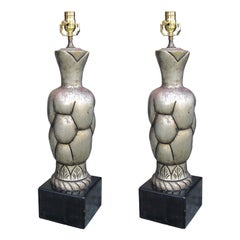 Pair of Mid-20th Century Silver Lamps Attributed to James Mont