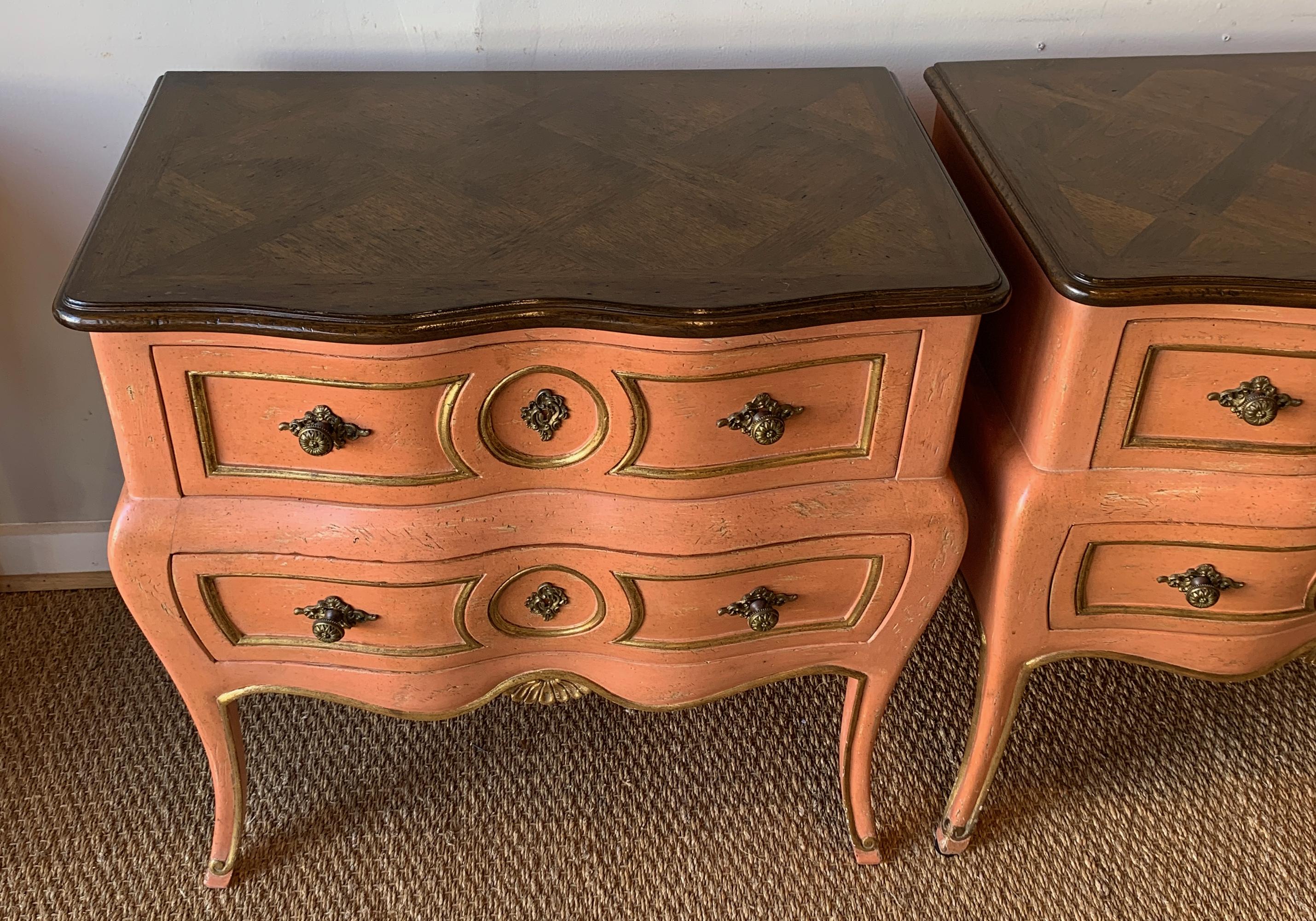 Pair of Mid-20th Century Small Bombé Night Tables 4