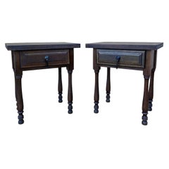 Pair Of Mid 20th Century Spanish Bedside Tables With One Drawer