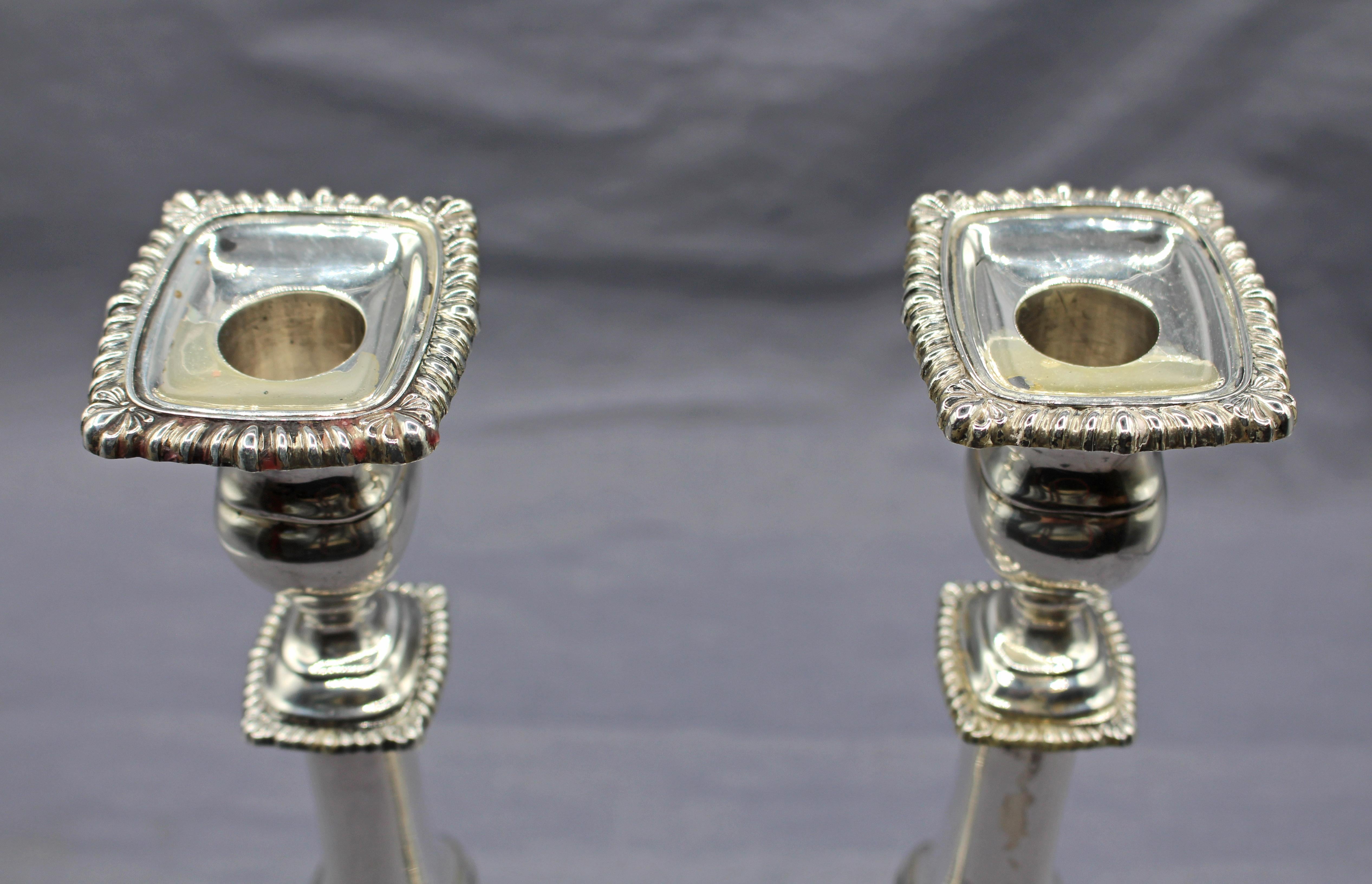 Pair of Mid-20th Century Sterling Silver Candlesticks by International In Good Condition In Chapel Hill, NC