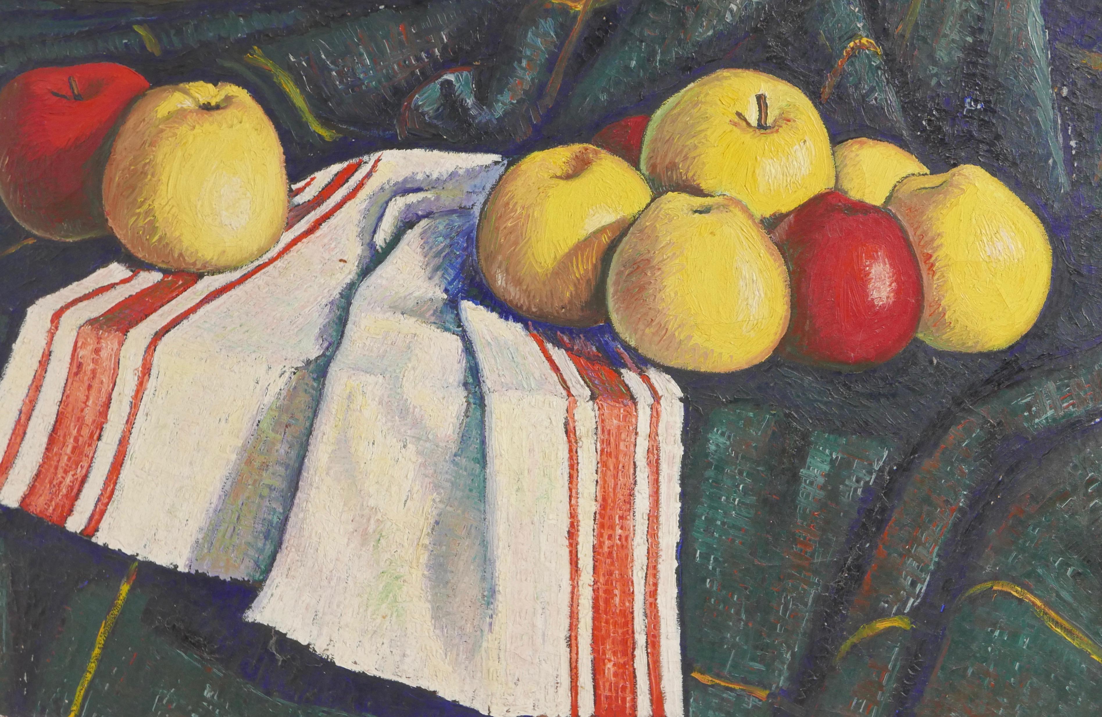 Pair of Mid-20th Century Still Life Paintings of Fruit Signed Bolomey, 1948 For Sale 1