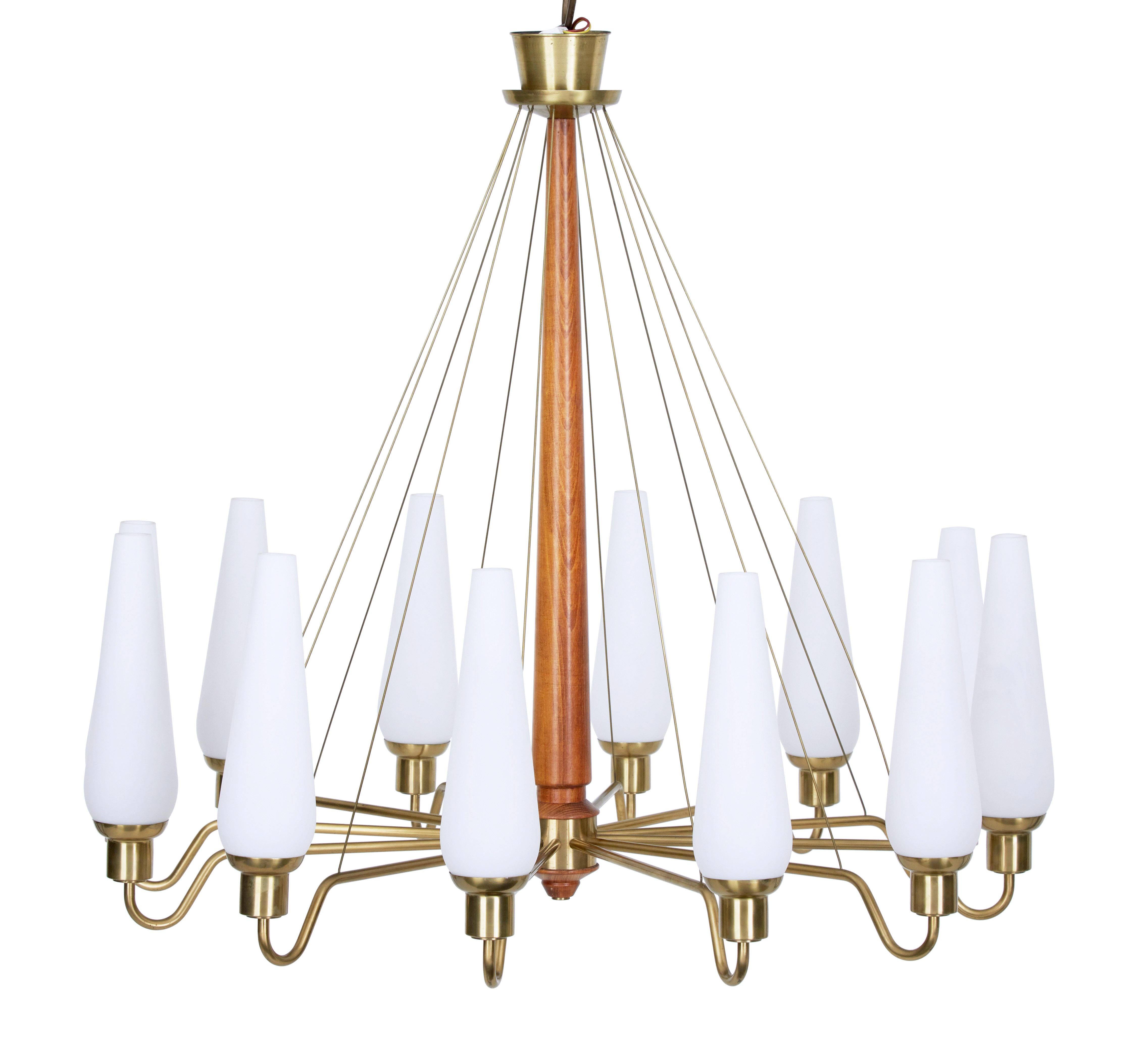 Scandinavian Modern Pair of Mid-20th Century Swedish Church Chandeliers