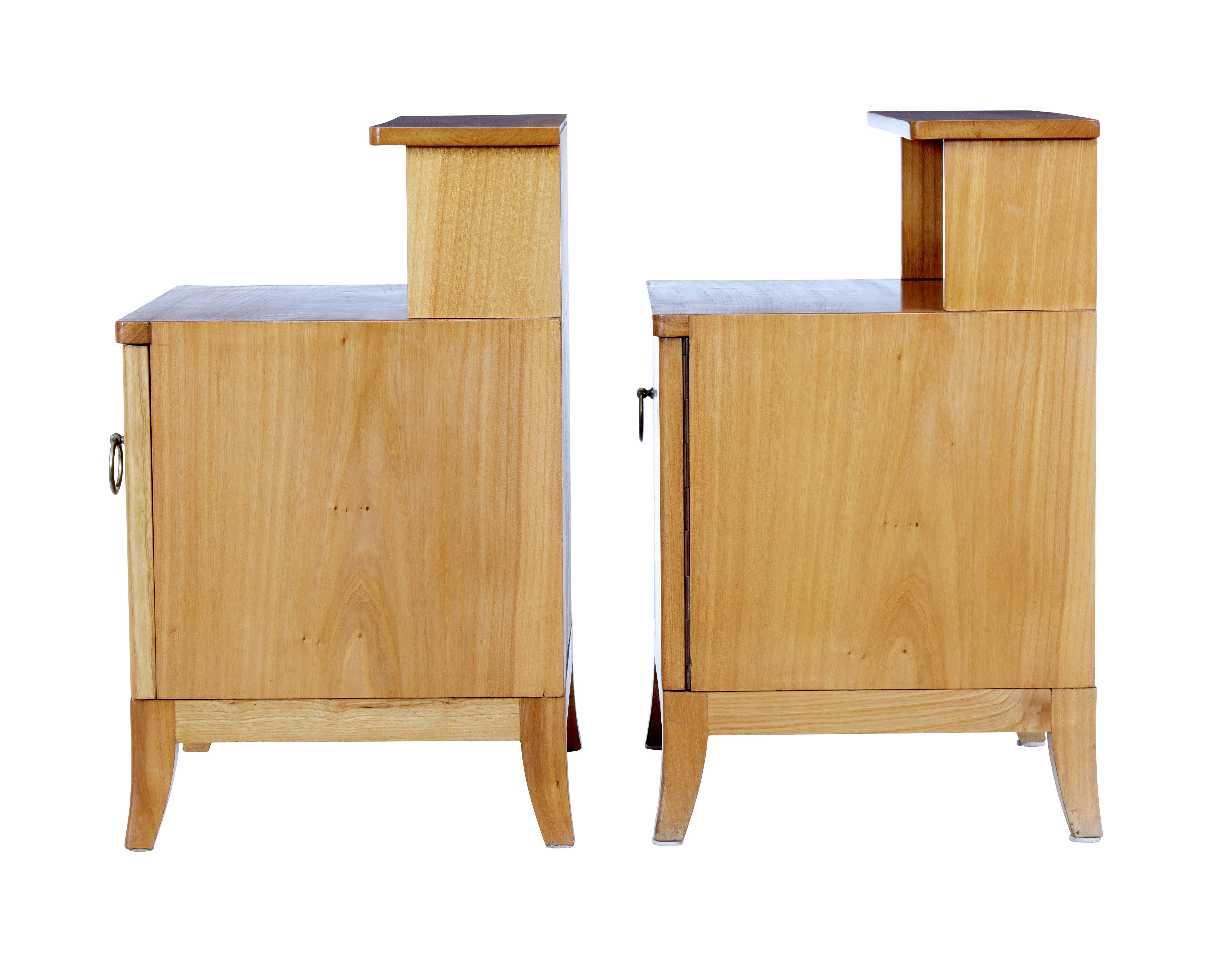 Mid-Century Modern Pair of Mid 20th Century Swedish Elm Bedside Tables