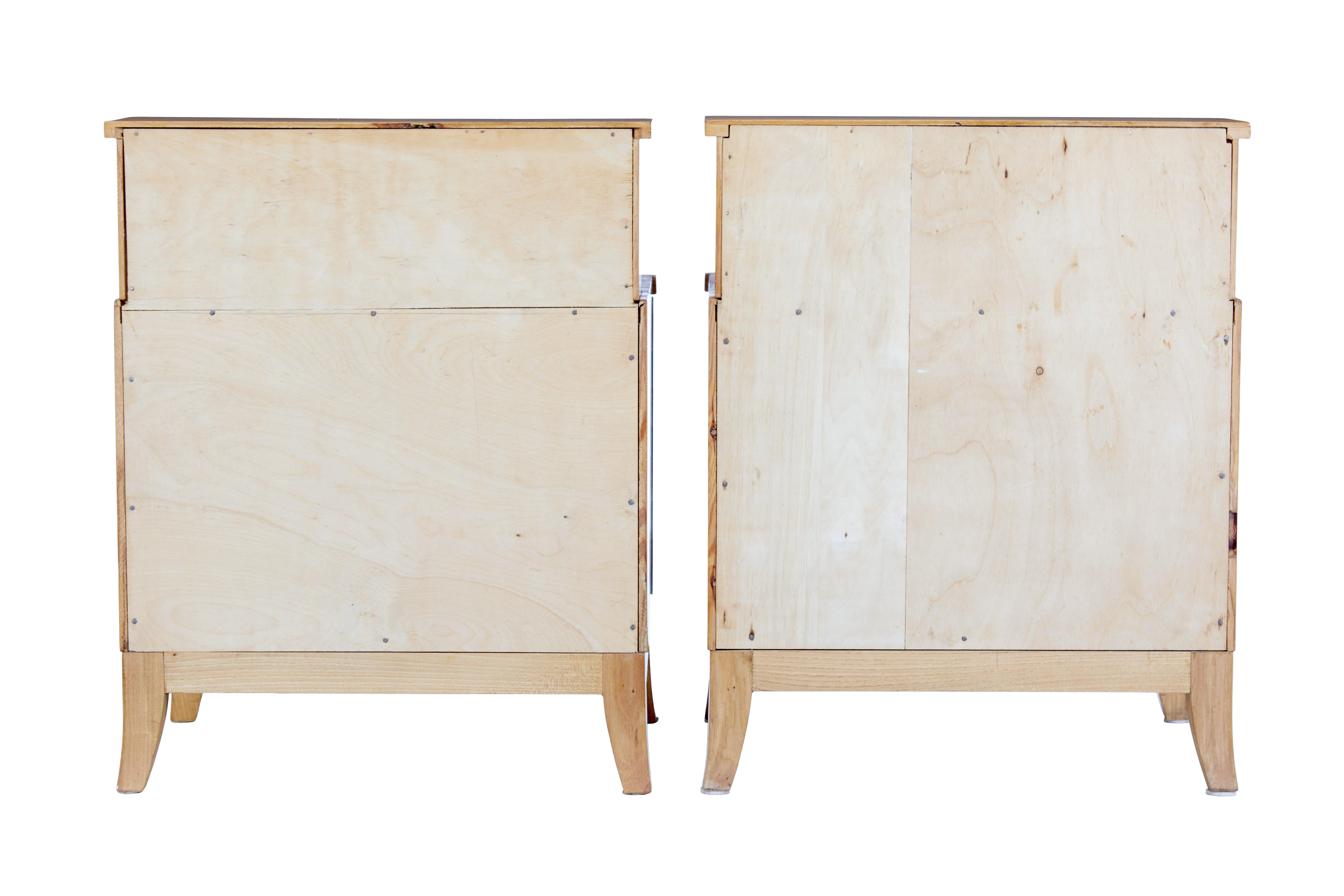 Hand-Crafted Pair of Mid 20th Century Swedish Elm Bedside Tables