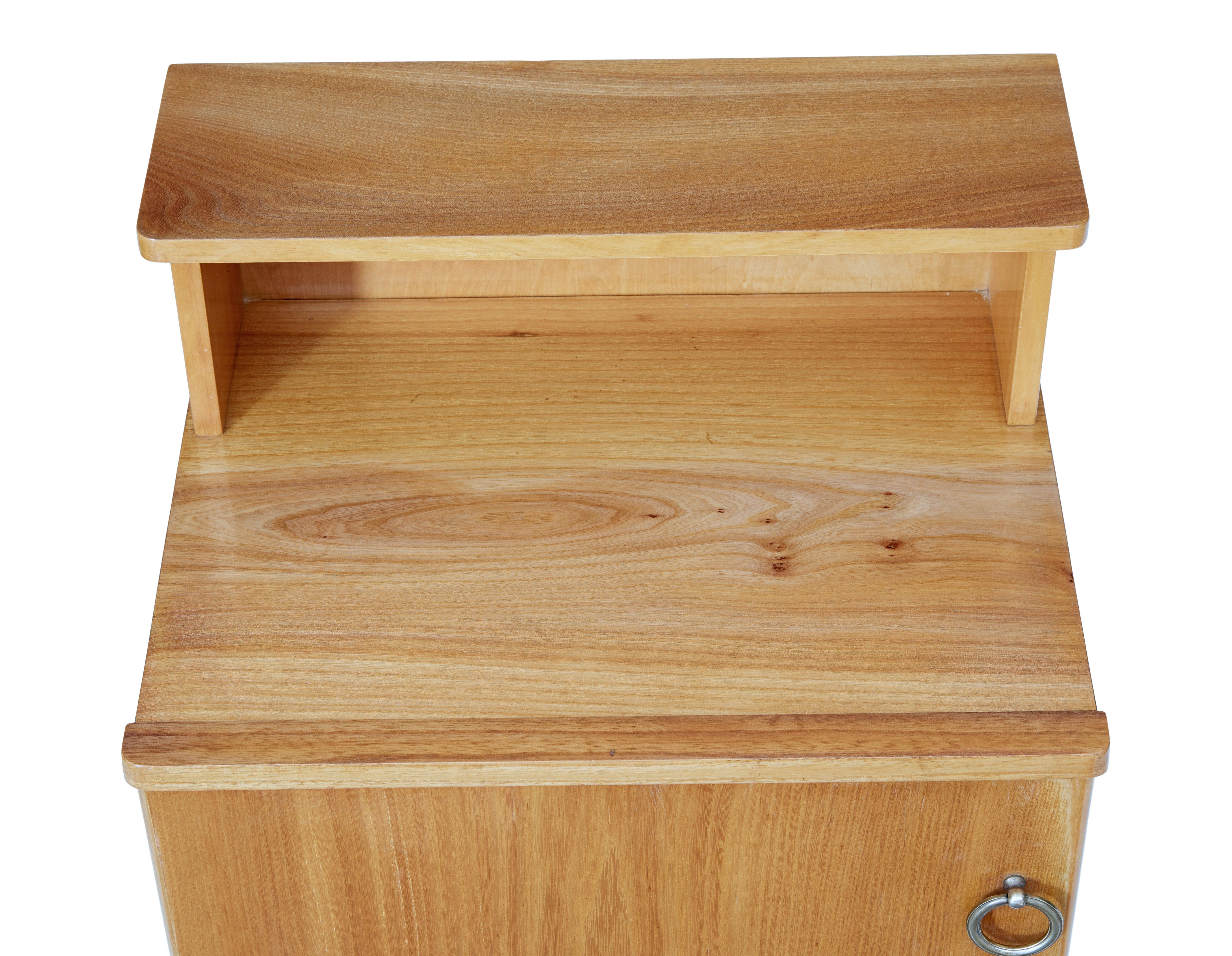 Pair of Mid 20th Century Swedish Elm Bedside Tables 1