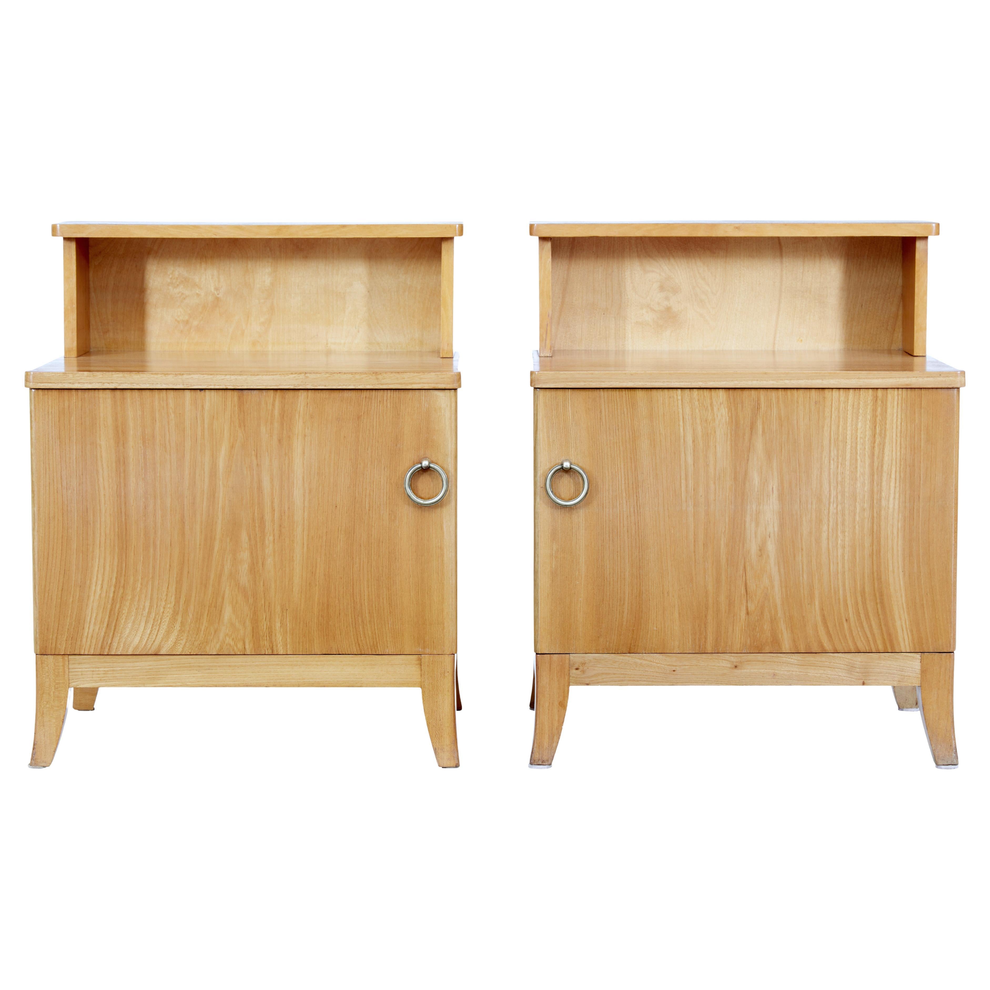 Pair of Mid 20th Century Swedish Elm Bedside Tables