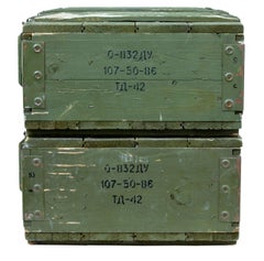 Pair of Mid-20th Century Swedish Pine Ammo Boxes