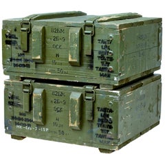 Used Pair of Mid-20th Century Swedish Pine Ammo Boxes