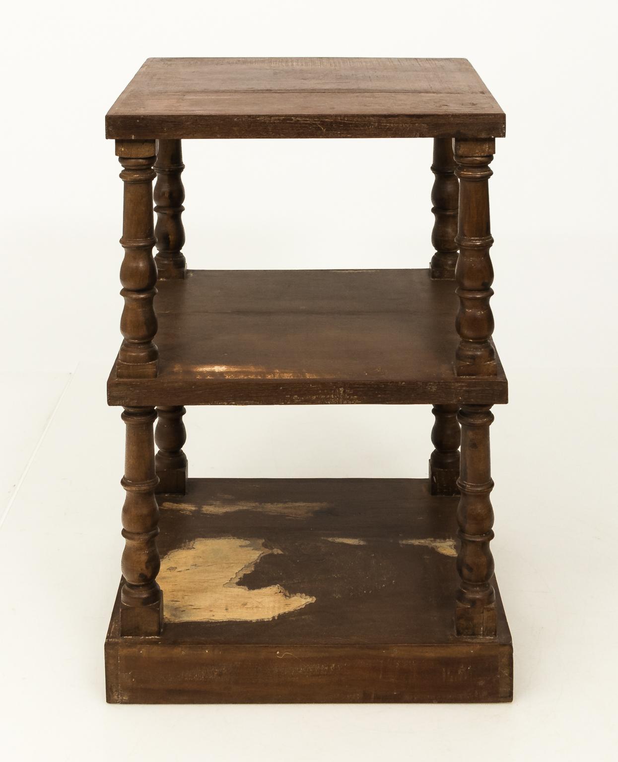 Wood Pair of Mid-20th Century Three-Tier What Not Étagères