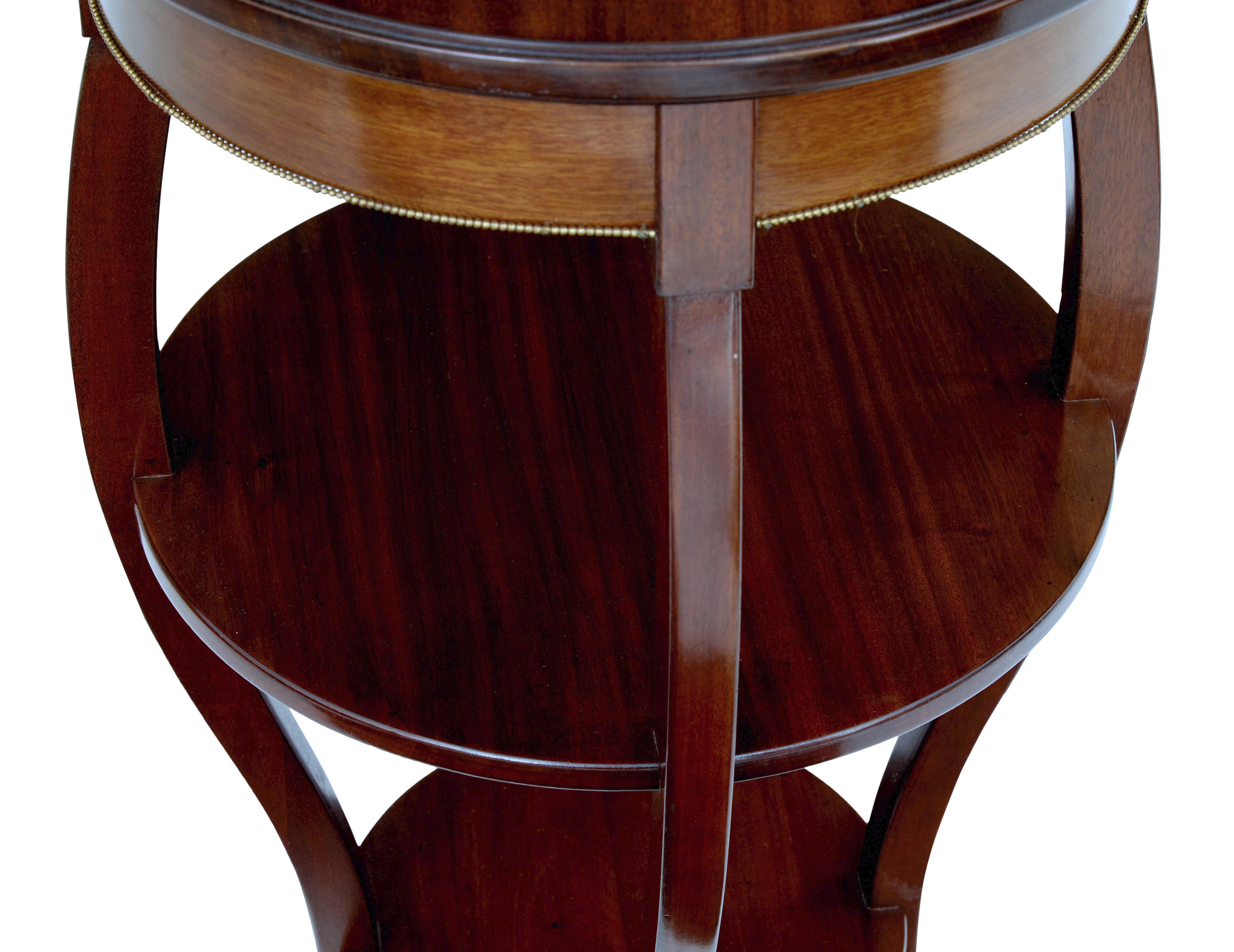 Woodwork Pair of Mid-20th Century Tiered Mahogany Lamp Tables