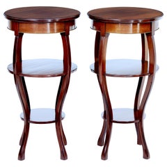 Pair of Mid 20th Century Tiered Mahogany Lamp Tables